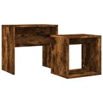 vidaXL Tables basses gigognes 2 Pièces chêne fumé bois d'ingénierie