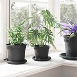 vidaXL Pots de plantes 6 Pièces Noir Ø 12 5 x 10 cm Plastique