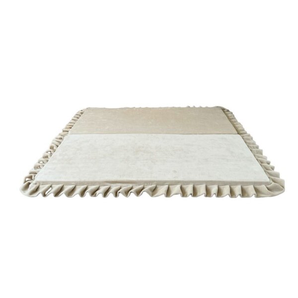 Tapis de jeu pliable en velours carré 105x105 crème
