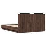 vidaXL Cadre de lit tête de lit et lumières LED chêne marron 135x190cm