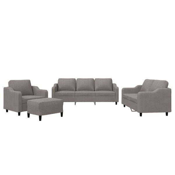 vidaXL Ensemble de canapés 4 Pièces avec coussins Taupe Tissu