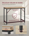 Bureau table poste de travail petite taille 100 x 50 x 75 cm pour bureau salon chambre assemblage simple métal style industriel marron 12_0004686