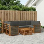vidaXL Ensemble de canapés d'extérieur 7 Pièces Naturel et Anthracite