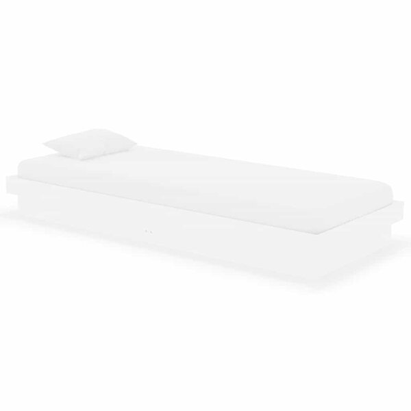 vidaXL Cadre de lit sans matelas blanc bois massif