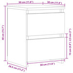 vidaXL Table de chevet chêne artisanal 30x30x40 cm bois d'ingénierie