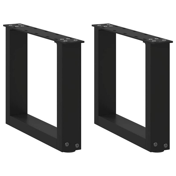 vidaXL Pieds de table basse en U 2 pièces Noir 30 x (30-31) cm Acier