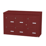 Bloc collectif Leabox 3x2 grade 3 simple face extérieur fixation murale rouge brun ral 3011 finition brillante