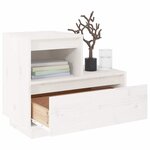 vidaXL Table de chevet Blanc 60x34x51 cm Bois de pin solide