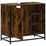 vidaXL Armoire de lavabo de salle de bain chêne fumé 65x33x60 cm