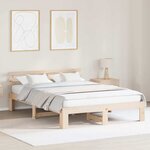 vidaXL Cadre de lit Marron 140 x 200 cm Bois de pin massif