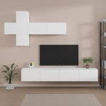 vidaXL Ensemble de meubles TV 7 Pièces Blanc Bois d'ingénierie