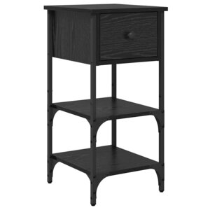 vidaXL Cabinet de chevet avec tiroir Chêne noir 33 5 x 36 x 70 cm