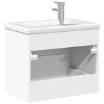 vidaXL Armoire lavabo de salle de bain avec bassin intégré blanc