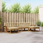vidaXL Ensemble de canapés d'extérieur 6 Pièces Naturel et Beige