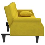 vidaXL Canapé-lit avec accoudoirs jaune velours