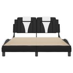 vidaXL Cadre de lit avec LED sans matelas noir et blanc 140x190 cm