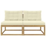 vidaXL 2 Pièce Sofa de milieu extérieur Polyester Blanc