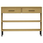 vidaXL Armoire console avec pieds en métal Marron Bois pin massif OSLO
