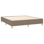 vidaXL Sommier à lattes de lit matelas et LED Taupe 180x200 cm Tissu