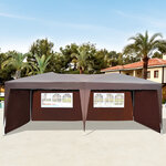 Tonnelle barnum tente de réception pliante pop up 6 x 3 x 2 55 m + sac de transport chocolat
