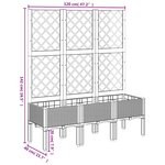 vidaXL Jardinière avec treillis gris 120x40x142 cm PP