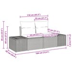 vidaXL Ensemble de Canapés de Jardin 6 Pièces avec Coussins Beige Rattan Poly
