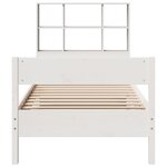 vidaXL Lit bibliothèque sans matelas blanc 90x190cm bois de pin massif