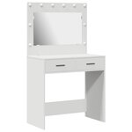 vidaXL Table de vanité avec lumières LED - Blanc  78 5 x 41 x 135 cm