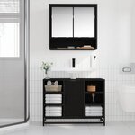 vidaXL Meuble de Lavabo de Salle de Bain Chêne noir 80 x 33 x 60 cm
