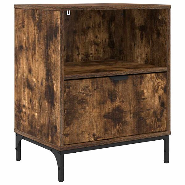 vidaXL Table de chevet Chêne fumé 49 x 36 x 61 cm Bois d'ingénierie