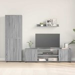 vidaXL Ensemble meuble TV 4 Pièces Gris Sonoma Bois d'ingénierie