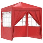 vidaXL Tente de fête 200 x 200 x 240 cm Rouge PE et acier