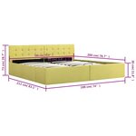 vidaXL Cadre de lit à stockage hydraulique jaune lime tissu 180x200 cm