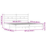 vidaXL Cadre de lit en métal sans matelas chêne marron 183x213 cm