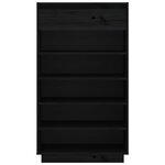 vidaXL Armoire à chaussures Noir 60x34x105 cm Bois de pin massif