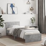 vidaXL Cadre de lit sans matelas avec lumières LED gris béton 90x190cm