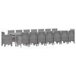 vidaXL Ensemble de salle à manger de jardin avec coussins 17 pc PP