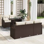 vidaXL Ensemble de canapé de jardin 6 Pièces Marron 100 x 55 x 73 cm