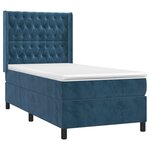 vidaXL Sommier à lattes de lit avec matelas Bleu foncé 100x200 cm