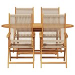 vidaXL Ensemble de salle à manger pour jardin 5 Pièces Beige