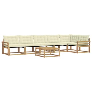 vidaXL Ensemble de canapés d'extérieur 7 Pièces Blanc et crème