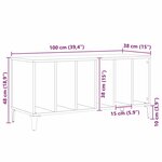 vidaXL Meuble à vinyles Chêne noir 100 x 38 x 48 cm Bois d'ingénierie