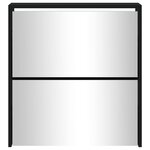 vidaXL Armoire à chaussures avec miroir à 2 niveaux Noir 63x17x67 cm