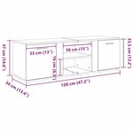 vidaXL Meuble TV Gris béton 120x34x37 cm Bois d’ingénierie