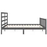 vidaXL Cadre de lit sans matelas gris 200x200 cm bois massif de pin