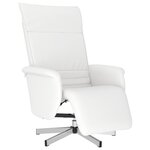 vidaXL Fauteuil inclinable avec repose-pieds blanc similicuir