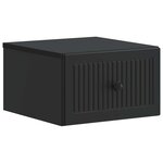 vidaXL Cabinet de chevet mural avec tiroir Noir 33 x 34 5 x 20 cm