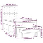 vidaXL Sommier à lattes de lit avec matelas Gris clair 100x200cm Tissu