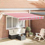 vidaXL Auvent Rétractable Rouge et Blanc 300 x 250 cm
