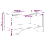vidaXL Table basse chêne sonoma 75x51x40 cm bois d'ingénierie